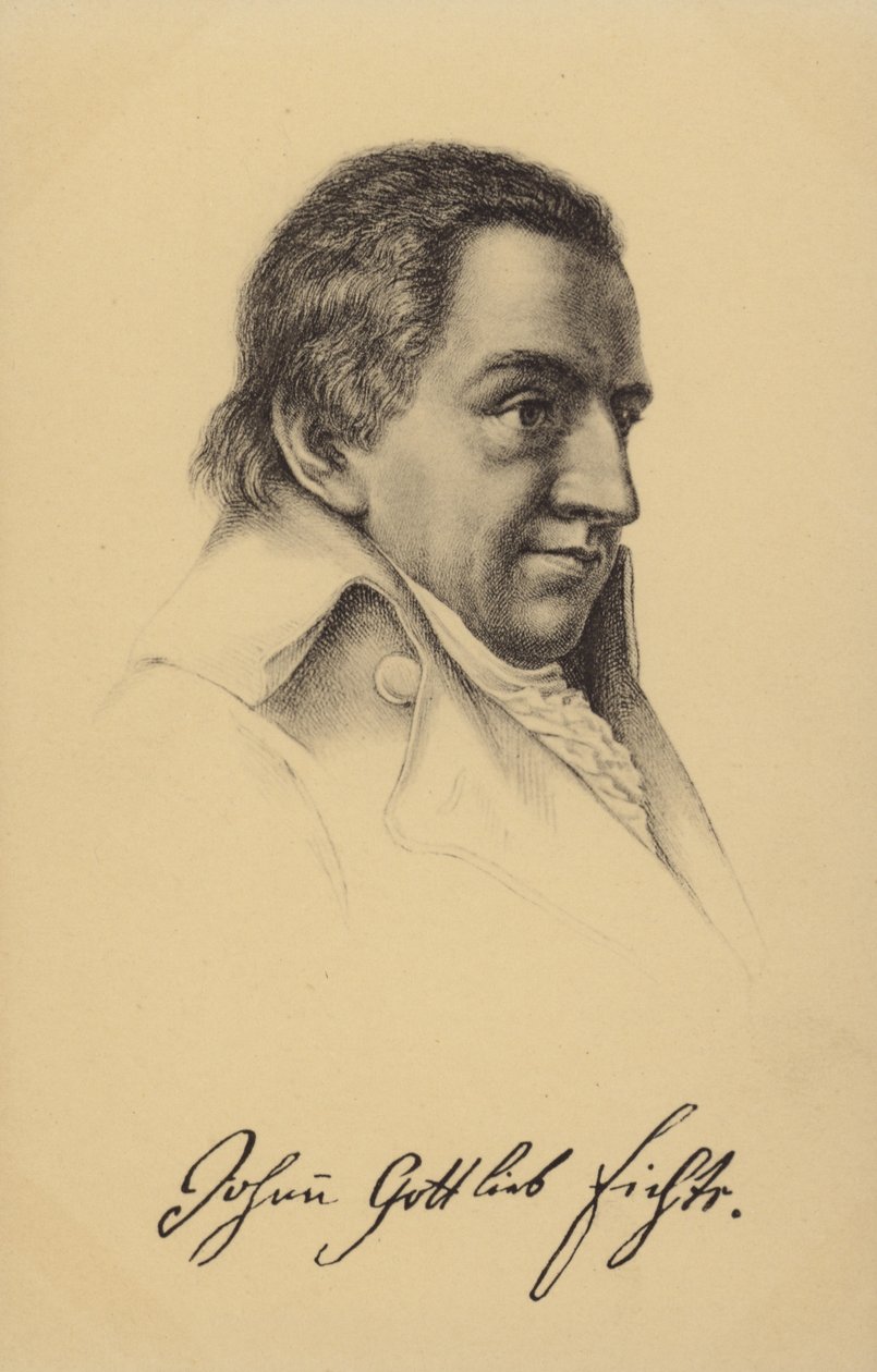 Johann Gottlieb Fichte (1762-1814), tysk filosof och författare (litografi) av German School