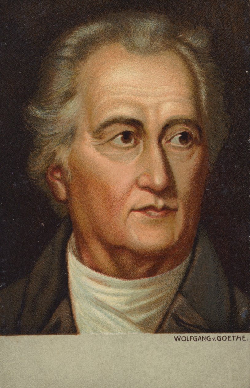 Johann Wolfgang von Goethe (1749-1832), tysk poet, romanförfattare och dramatiker (chromolitho) av German School