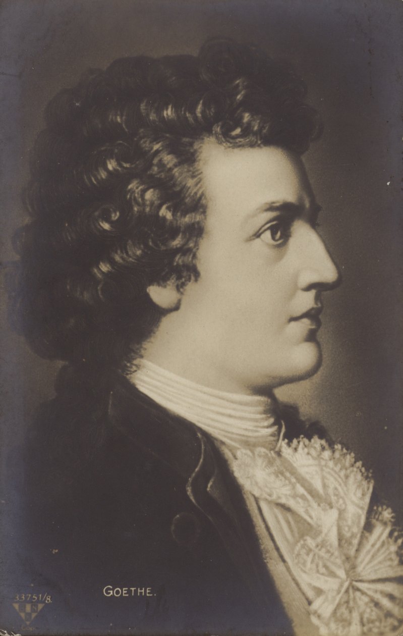 Johann Wolfgang von Goethe (1749-1832), tysk poet, romanförfattare och dramatiker (litografi) av German School