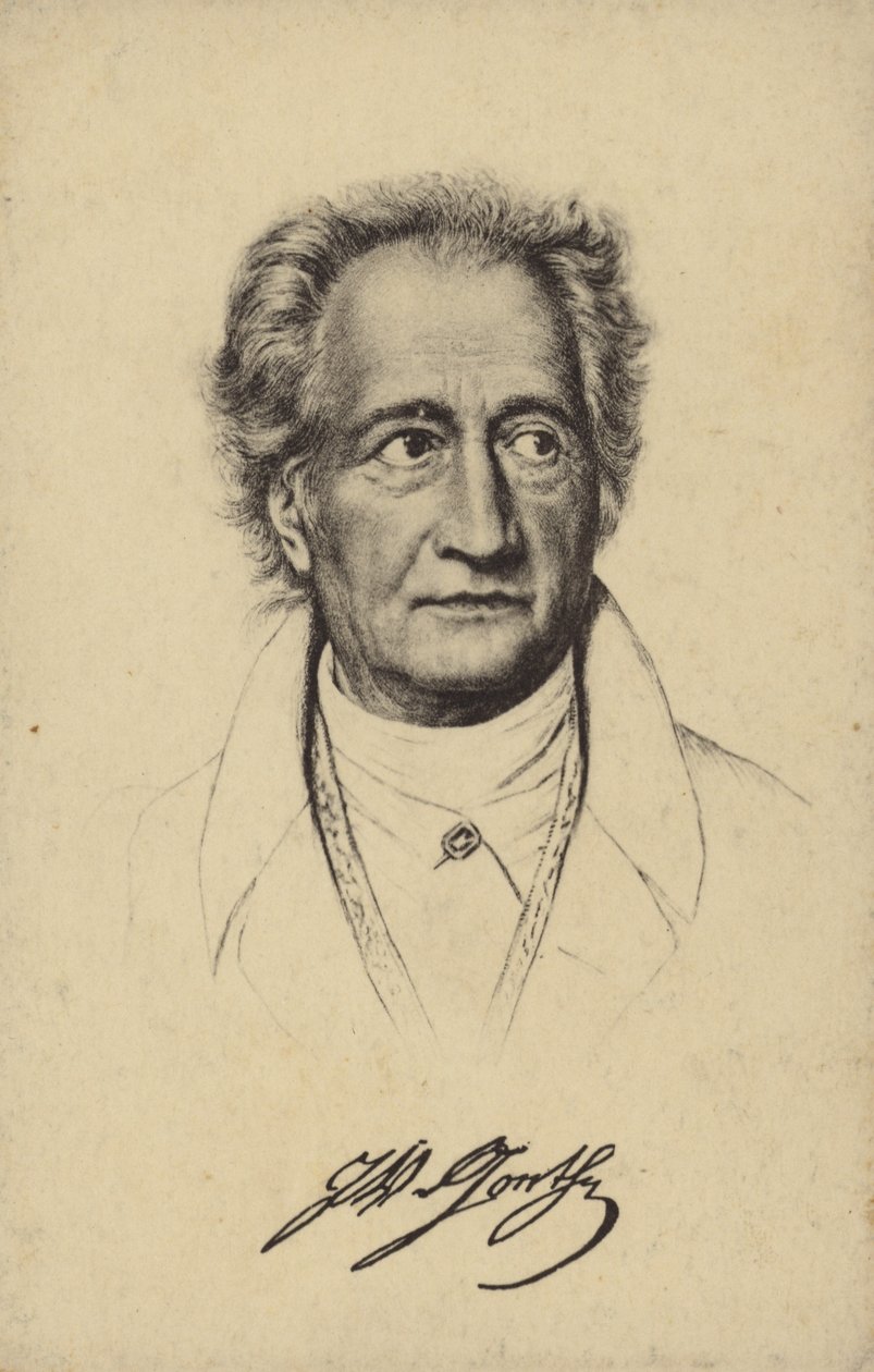 Johann Wolfgang von Goethe (1749-1832), tysk poet, romanförfattare och dramatiker (litografi) av German School