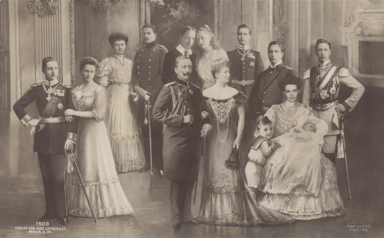 Kejsar Wilhelm II av Tyskland och hans familj av German School