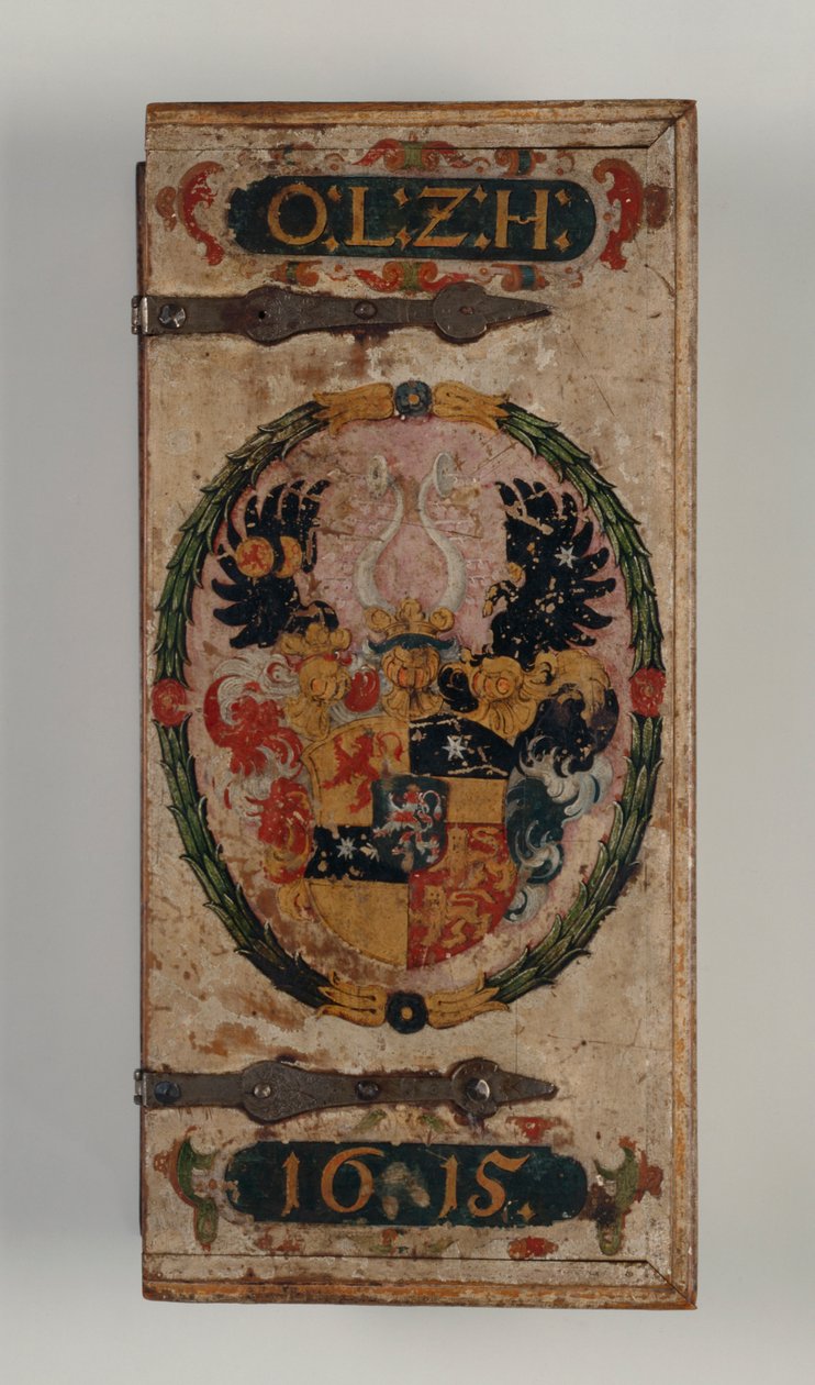 Lock av armborstbultar som tillhör Prins Otto von Hesse, 1615 (målat trä) (se även 312140-43) av German School