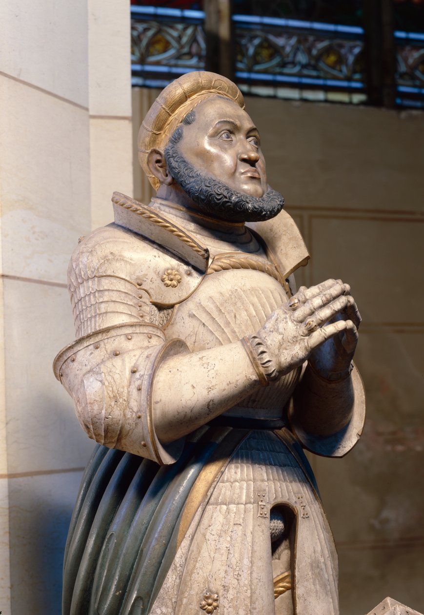 Alabasterstaty i naturlig storlek av kurfursten Fredrik den vise, vid slottskyrkan, Wittenberg, ca 1529-21 (alabaster) av German School