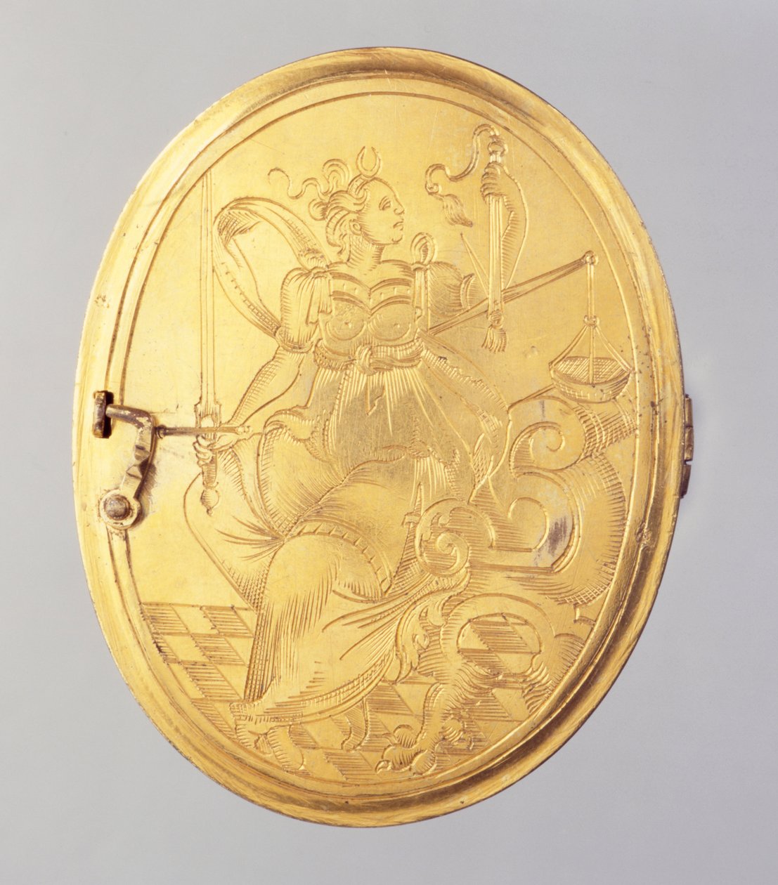 Medaljong innehållande miniatyrporträtt i vax av Landgrave Wilhelm IV (förgyllt silver) (se även 312102 och 312134) av German School