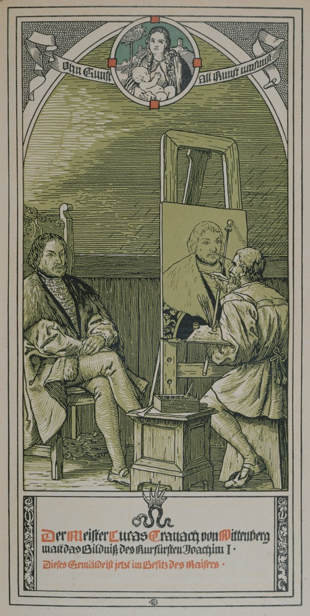 Lucas Cranach målning c. 1520-30 ett porträtt av Joachim I Nestor, kurfursten av Brandenburg, 1906 av German School