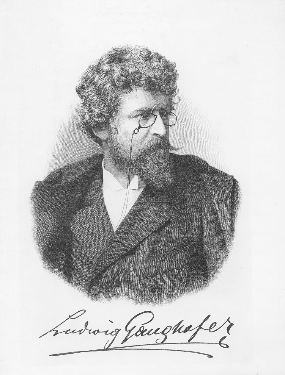 Ludwig Ganghofer (gravyr) av German School