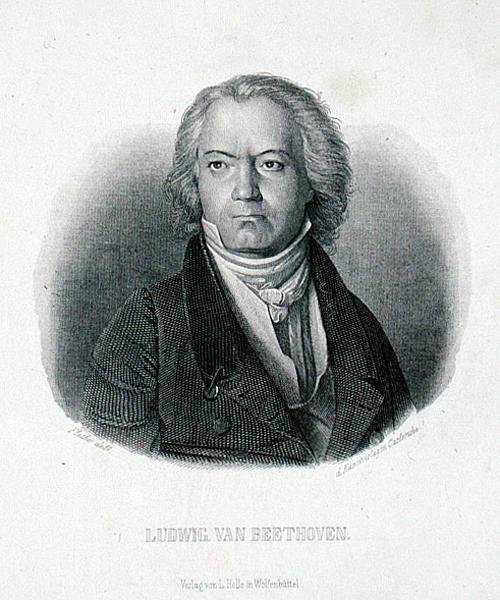Ludwig van Beethoven (1770-1827) (gravyr) av German School