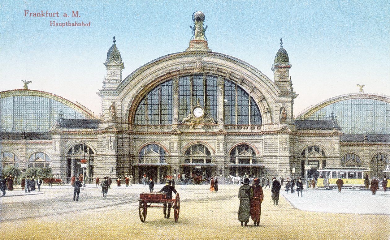 Centralstationen i Frankfurt am Main, ca 1910 av German School