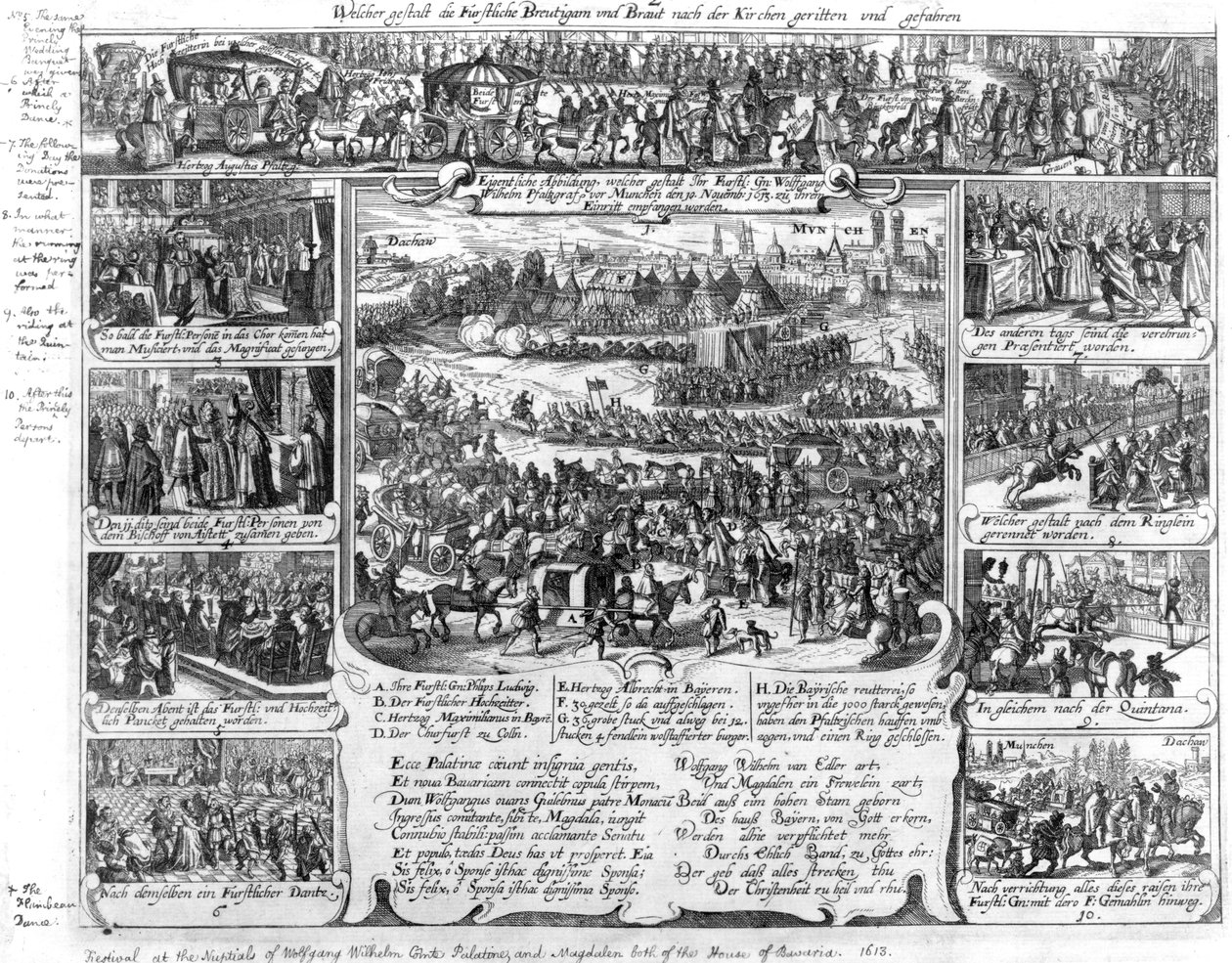 Bröllopsfirande av Wolfgang Wilhelm, Pfalzgreve av Neuburg och Magdelene av Bayern 1613 av German School