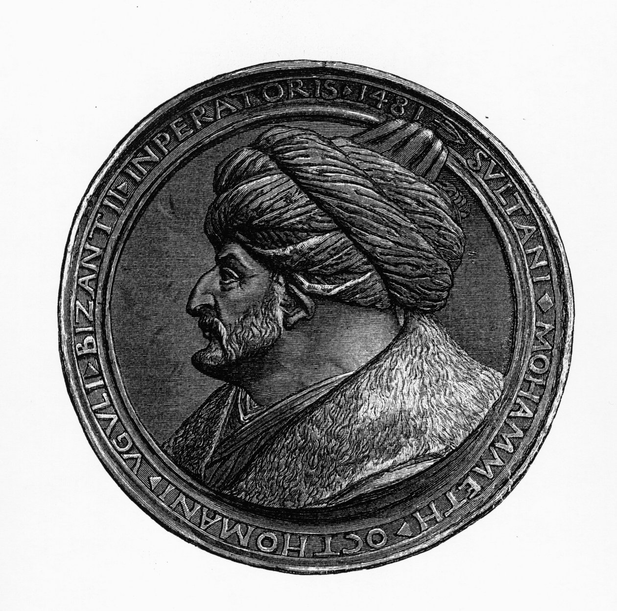 Medallion of Mehmed II, från History of the Byzantines and the Ottoman Empire av G.S. Hertzberg, 1883 av German School