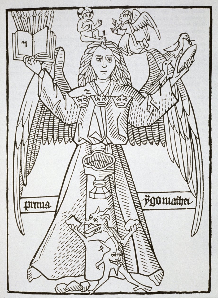 Mnemonisk figur, från Ars Memorandi, ca 1470, (omtryckt 1883) illustrerad i en magisk historia publicerad i slutet av 1800-talet av German School