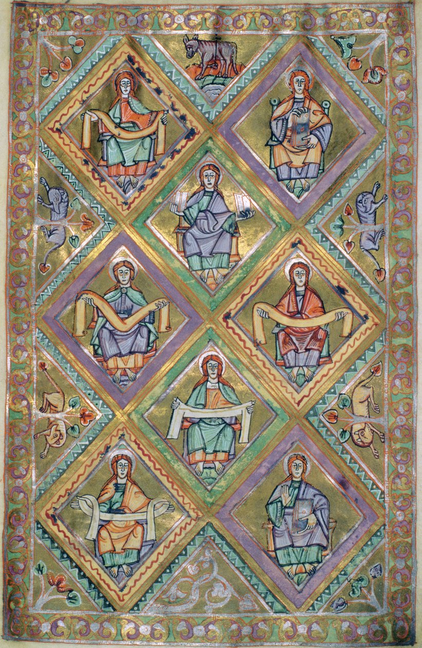 Fru Czart. 1207 IV, fol.10v Kristi liv enligt St. Matteus, från The Evangeliarium of the Cathedral of Plock c.1075 av German School