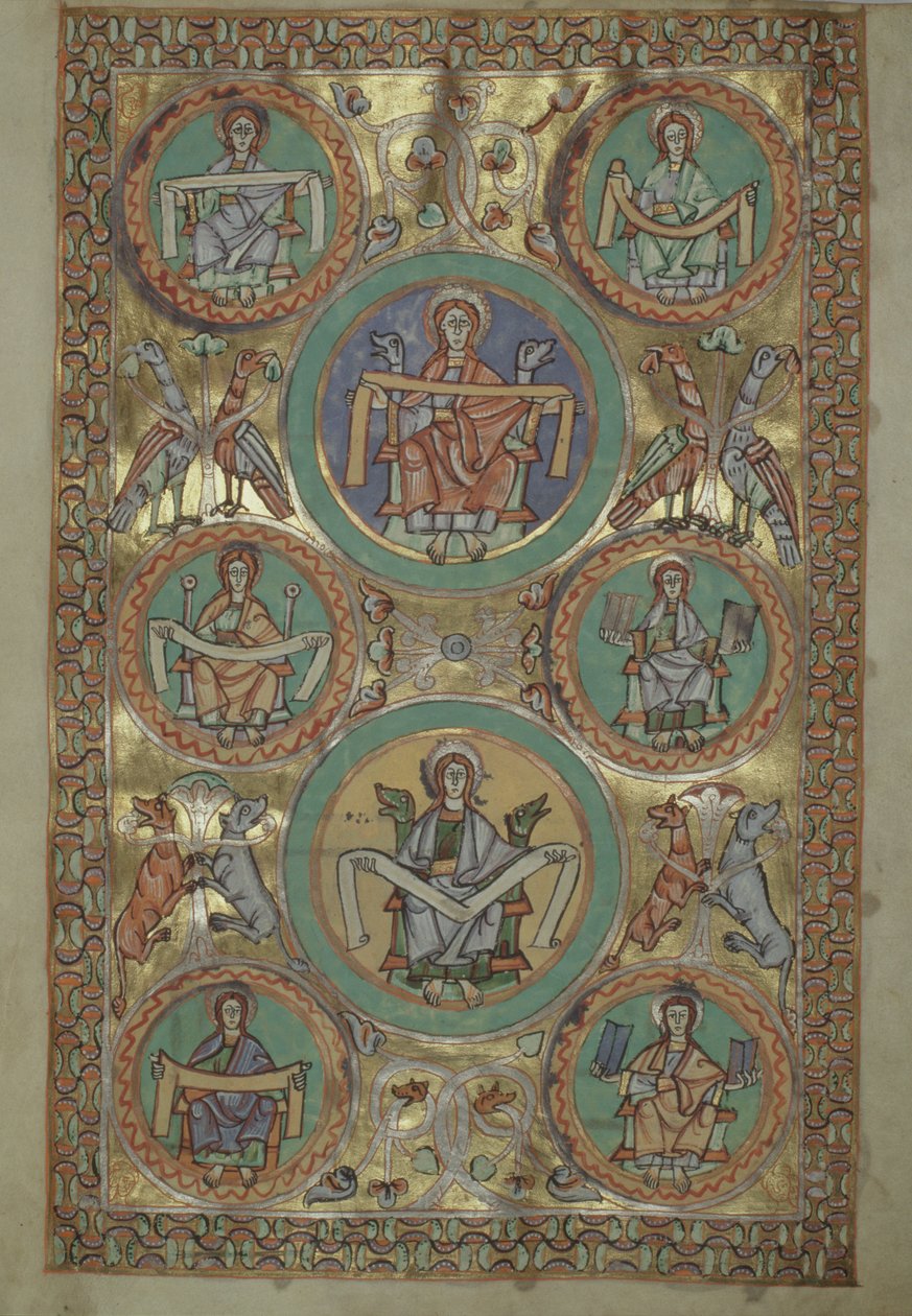 Fru Czart. 1207 IV, fol.11v Kristi liv enligt St. Matteus, från The Evangeliarium of the Cathedral of Plock, c.1075 av German School