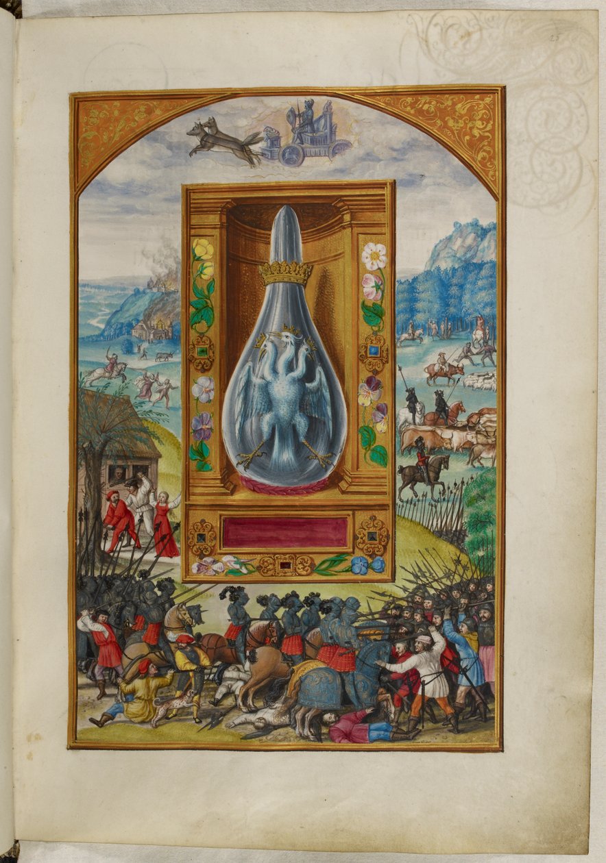 Ms Harley 3469, f.25 Trehövdad fågel i kolv, den fjärde avhandlingen, från 