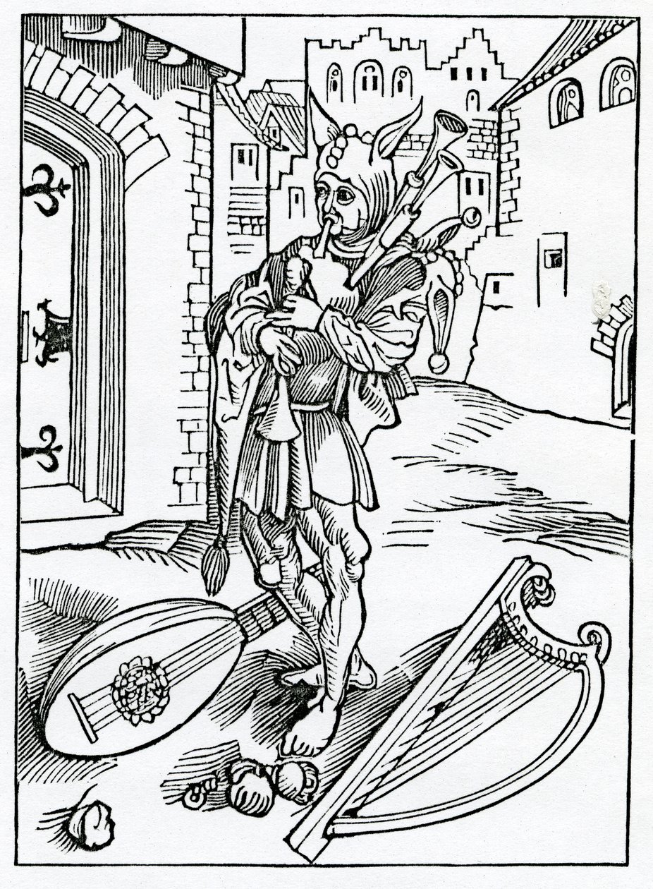 Af utålmodige dårskaber, der ikke vil korrigere, illustration fra Alexander Barclays engelske oversættelse af 
