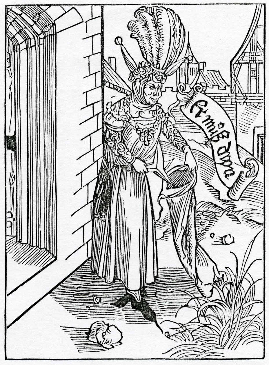 Av arrogansen och stoltheten hos oförskämda män i landet, illustration från Alexander Barclays engelska översättning av 