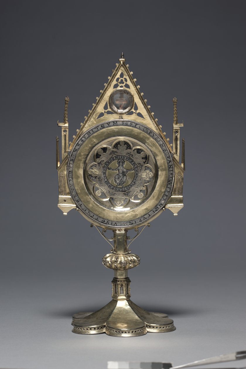 Ostensorium med "Paten of St. Bernward", Niedersachsen (silver & silverförgylld) av German School