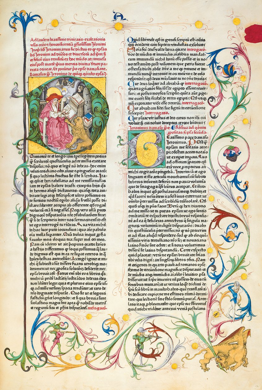 Sida från The Letters of Hierome Hieronymus brev och avhandlingar, redigerade av Adrianus Brielis av German School