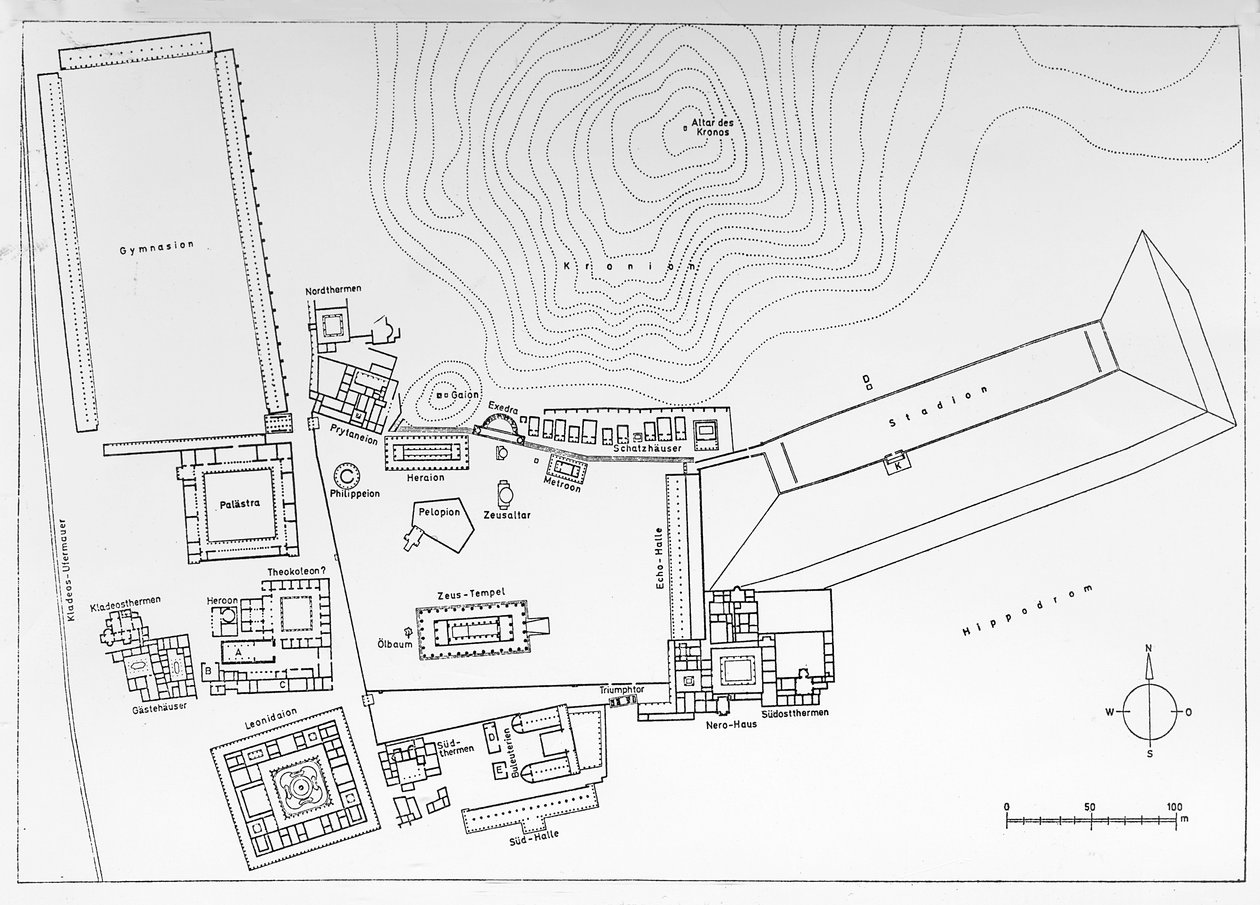 Plan av Olympia, Grekland av German School