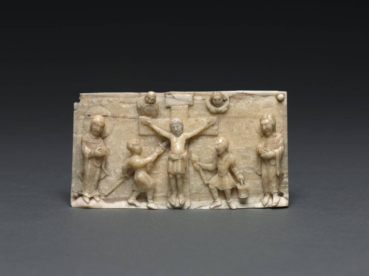 Plaque from a Portable Altar: The Crucifixion, Lower Rhine Valley, 1050-1100 av German School