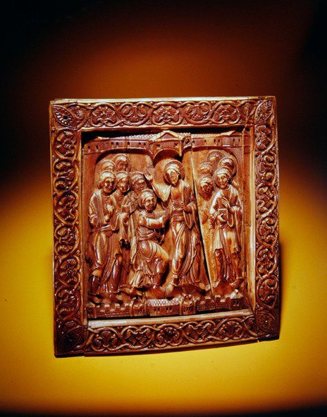 Plaque with Doubting Thomas, c.1140-60 (valros elfenben) av German School
