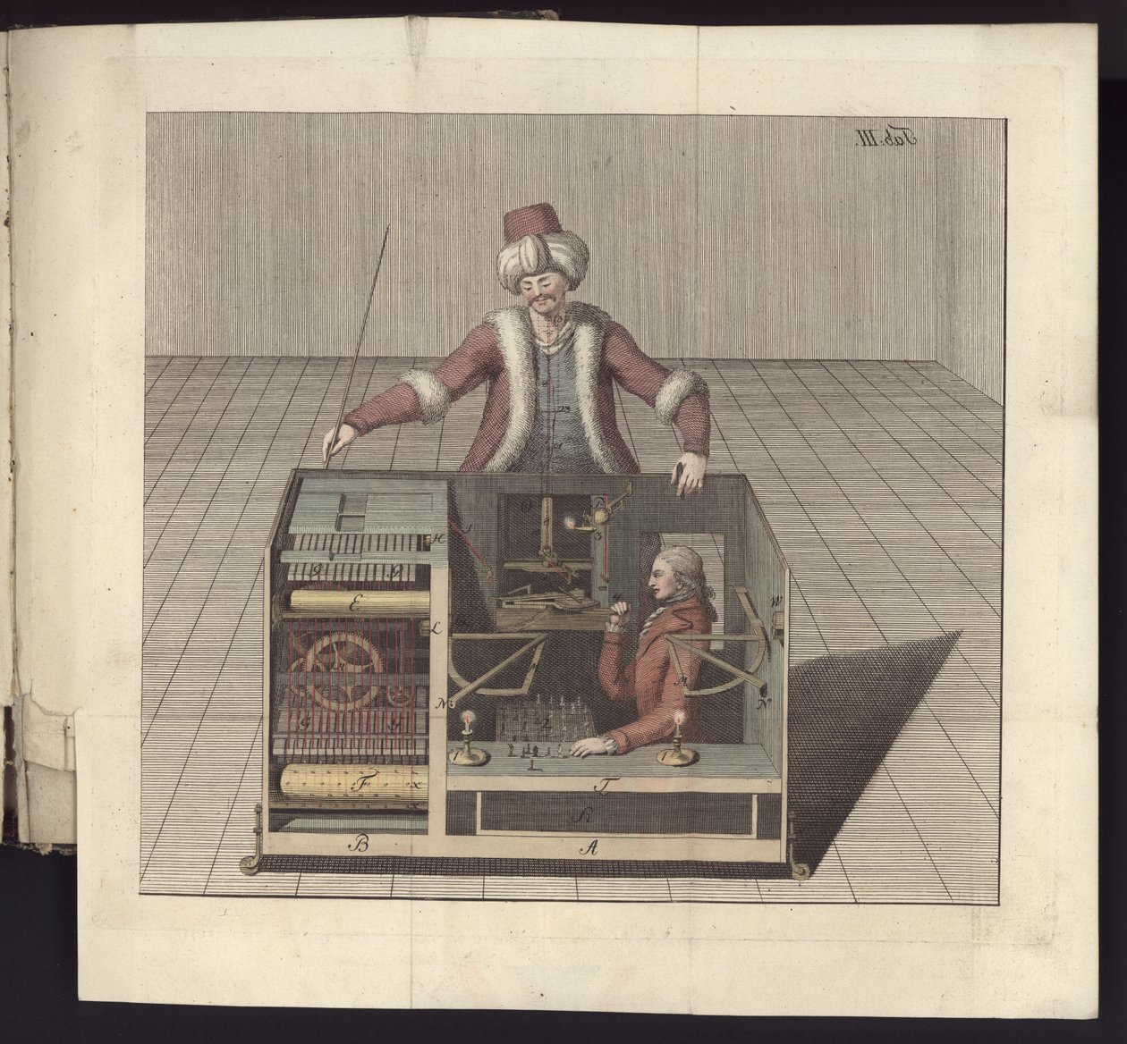 Tavla III, Om herr von Kempelens schackspelare och hans replik, Leipzig och Dresden: Joh. Gottl. Broadhead, 1789 av German School