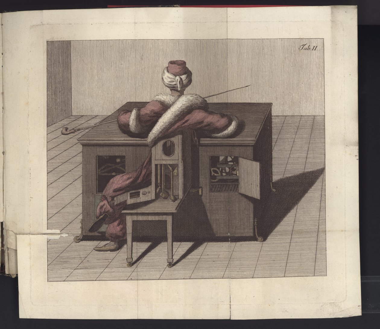 Tavla II från Om herr von Kempelens schackspelare och hans replik, Leipzig och Dresden: Joh. Gottl. Broadhead, 1789 av German School