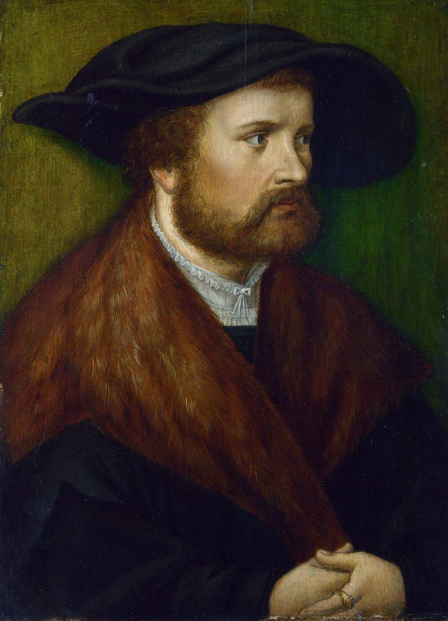 ""Porträtt av en man"" Anonym målning från södra Tyskland, cirka 1530 London National Gallery av German School