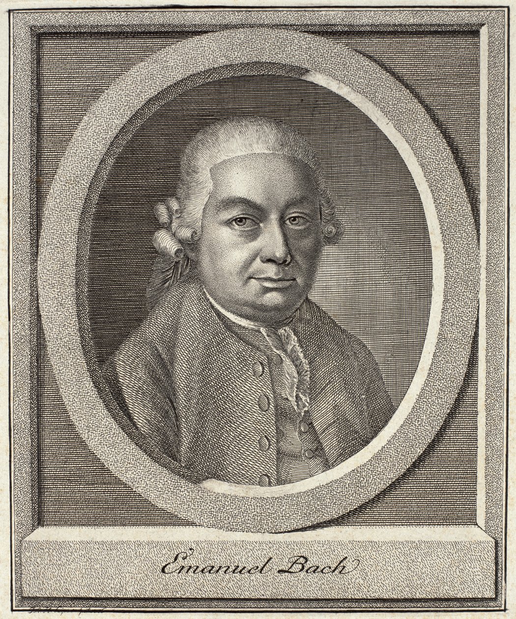 Porträtt av Carl Philipp Emanuel Bach (1714-88) av German School