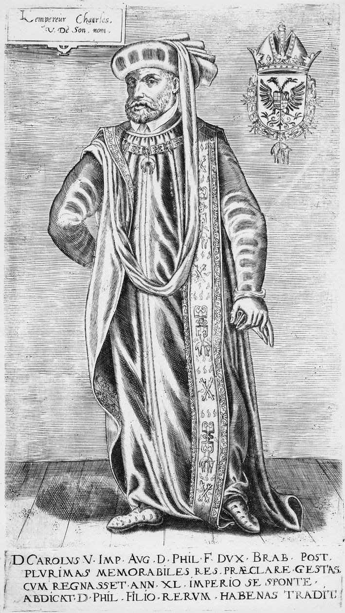 Porträtt av Karl V (1500-1558), den helige romerske kejsaren av German School