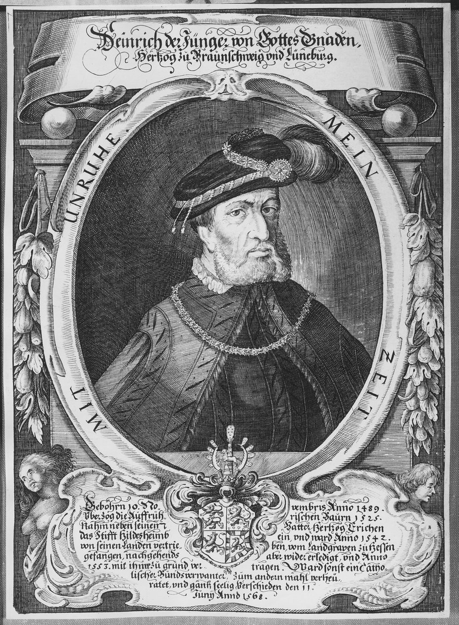 Porträtt av Henrik den yngre (1489-1568), hertig av Brunswick och Luneburg av German School