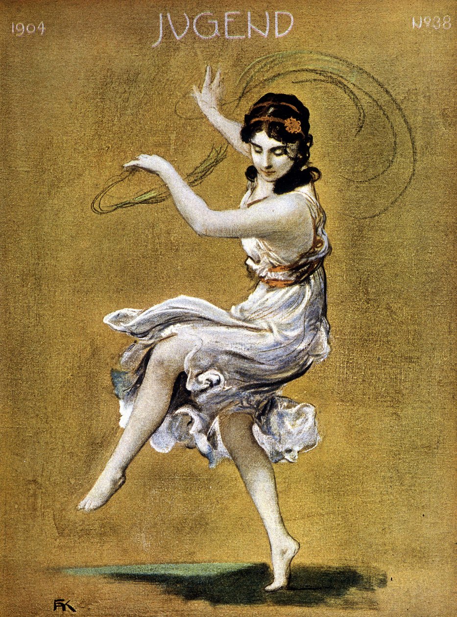 Porträtt av Isadora Duncan som dansar (amerikansk dansare av irländskt ursprung av German School