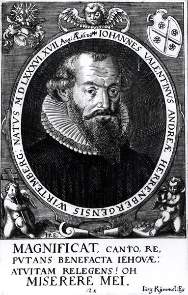 Porträtt av Johann Valentine (f.1586) av Herrenberg och Württemberg, graverat av Iorg Rimmel, 17 augusti 1628 av German School