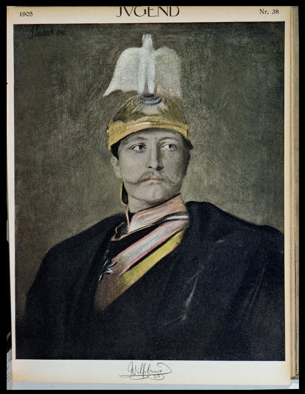 Porträtt av Kaiser Wilhelm II (1859-1941) från ungdomen, 1905 av German School