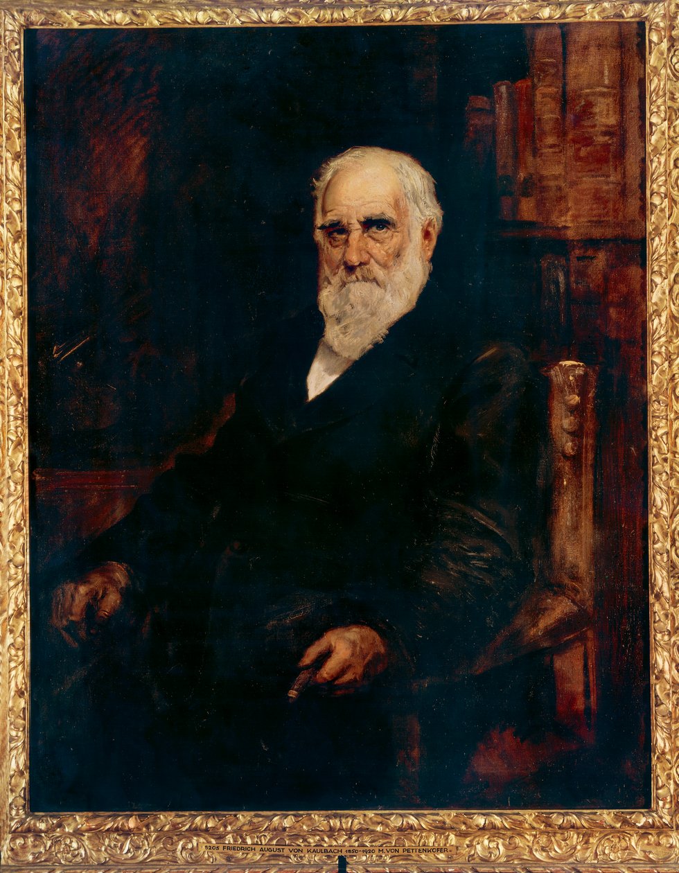 Porträtt av Max Joseph von Pettenkofer (olja på duk) av German School