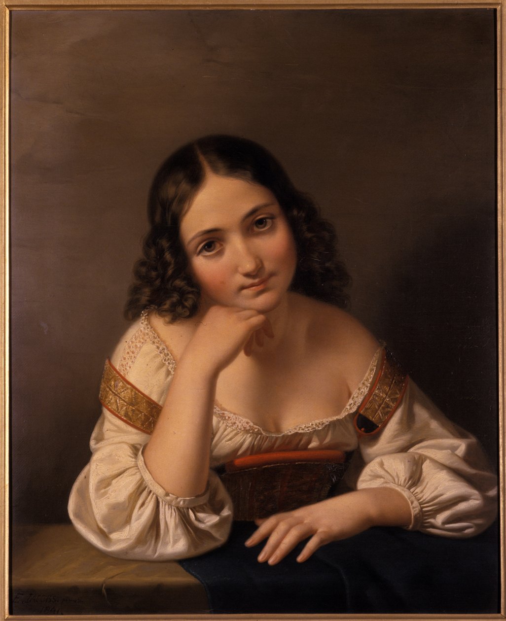 Porträtt av en ung kvinna, 1801-1900 av German School