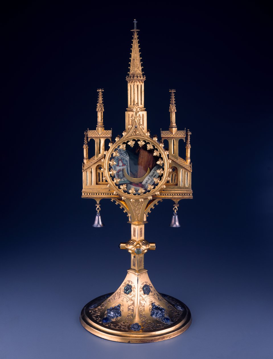 Relikviemonstrans från Guelph Treasure, gjord av verkstaden i Hildesheim, tidigt 1400-tal (graverad förgylld koppar, silver och genomskinlig emalj) av German School