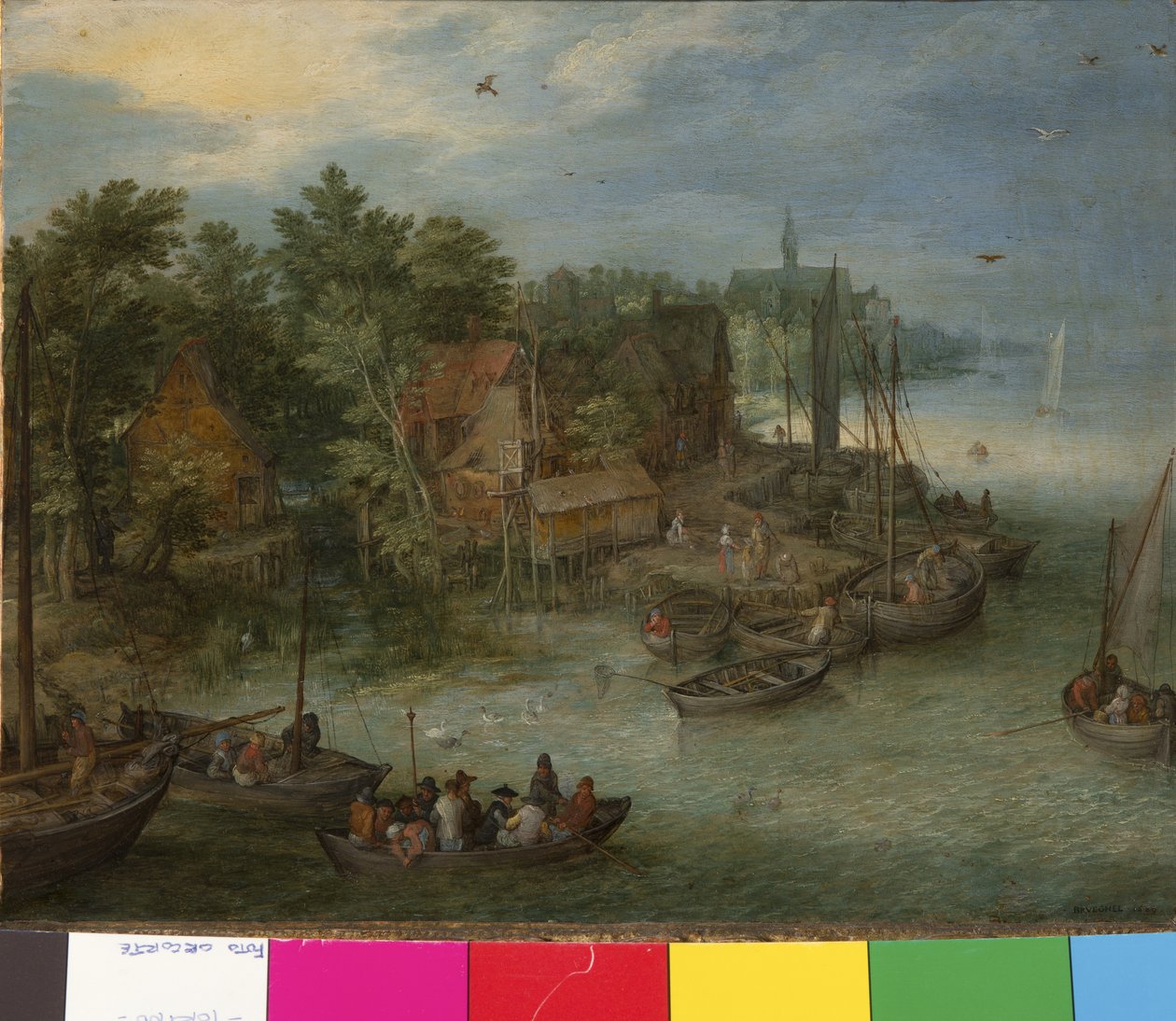 Flodlandskap med landstigning, 1603 av German School