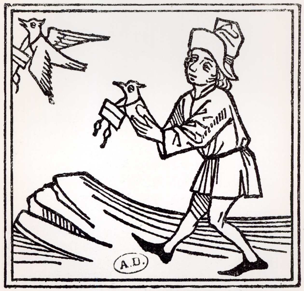 Skickar ett brev med Pigeon Post, 1488 av German School