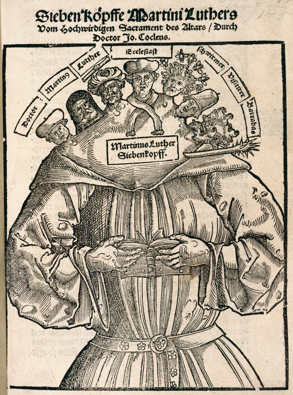 Sjuhövdade Martin Luther av German School