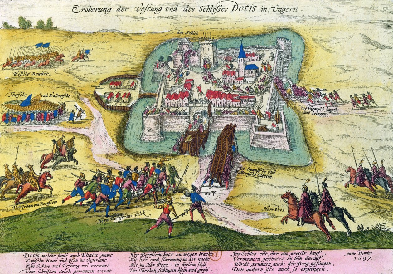 Belägring av slottet Tata 1597 av German School