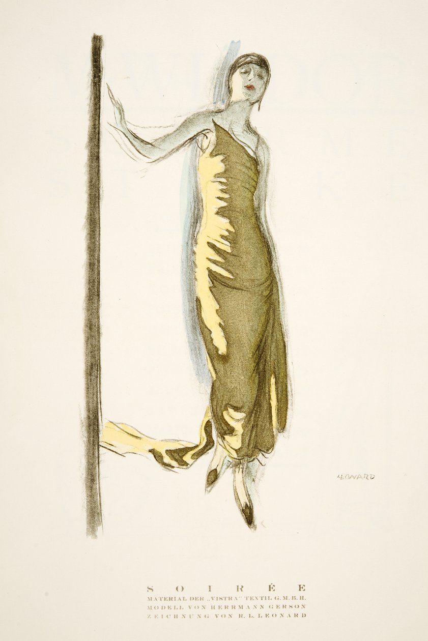 Soirée, ur Styl, utg.1922 (stenciltryck) av German School