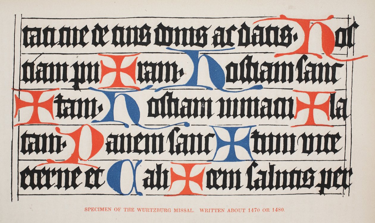 Exemplar av Wurtzburg Missal, skrivet omkring 1470 eller 1480 av German School