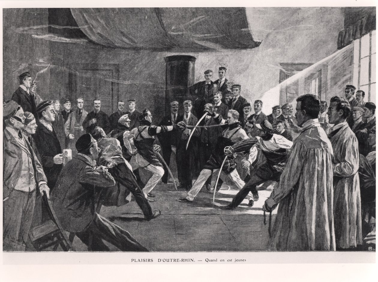 Student- eller Mensurduell, tidigt 1900-tal av German School