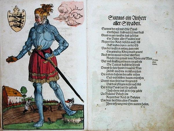 Suevus, First of the Swabians, från "Ursprunget till de första tolv gamla kungarna och prinsarna av den tyska nationen" av German School