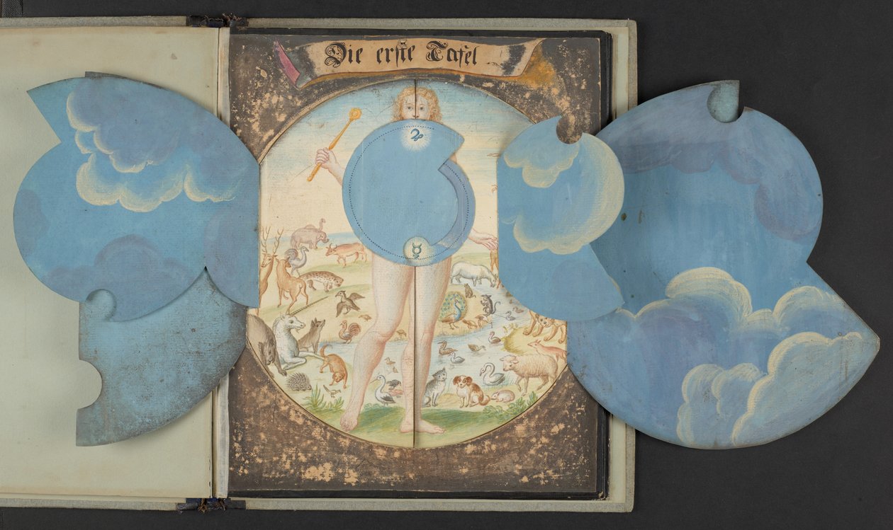 Tabeller föreställande man i tre olika tillstånd, Add MS 5788 av German School