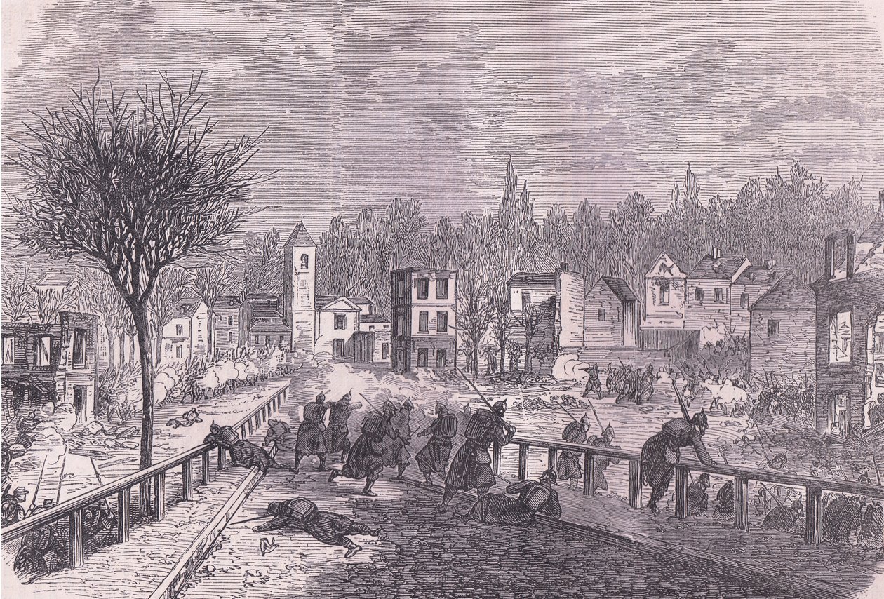 Genomförande av Brie-sur-Marne, 30 november, Cassells historia om kriget mellan Frankrike och Tyskland publicerad av Cassell and Company Limited, ca 1890 (litho) av German School