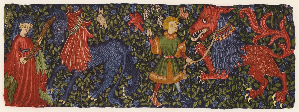 Gobeläng föreställande mytiska varelser av German School