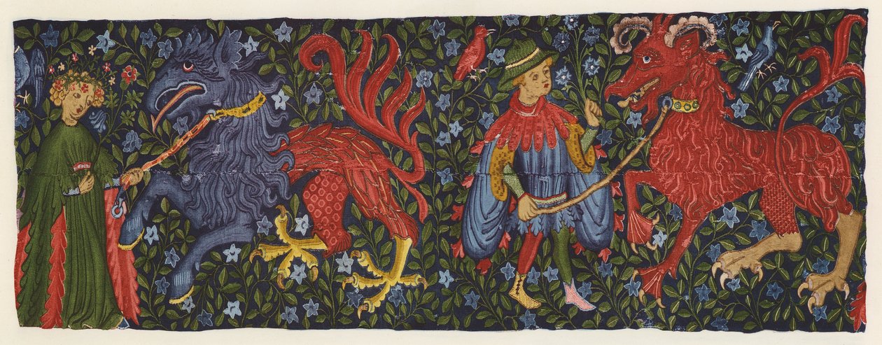 Gobeläng föreställande mytiska varelser av German School