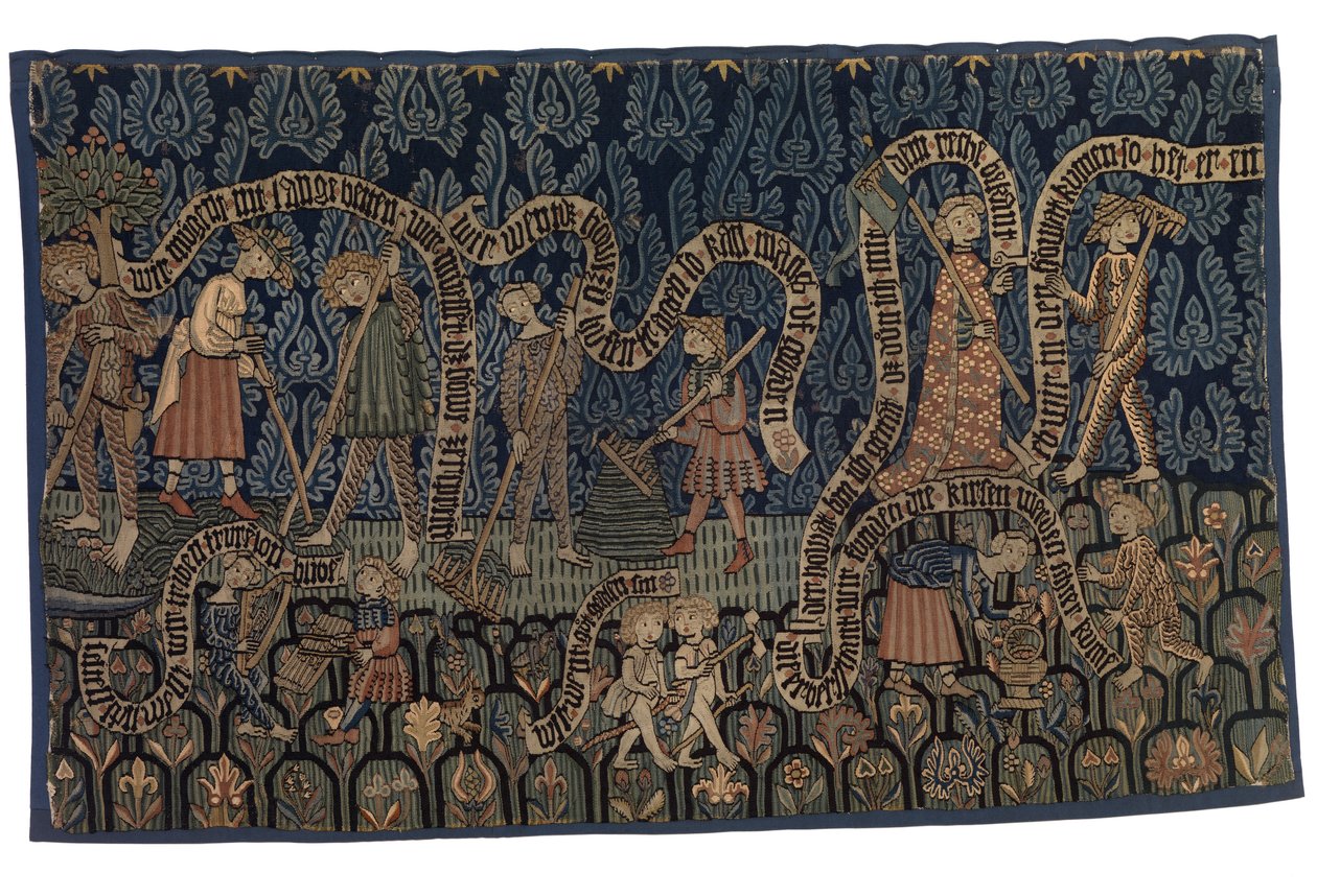 Gobeläng som illustrerar juli månad, ca 1400-25 (ull och linne) av German School